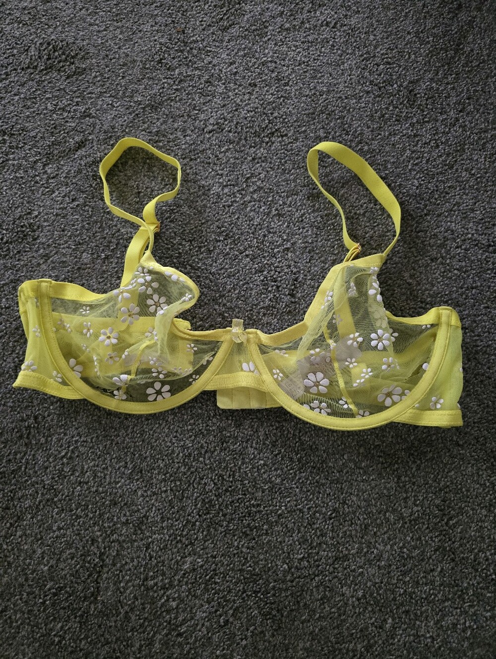 Savage X Fenty Yellow Sheer Daisy Underwire Bra